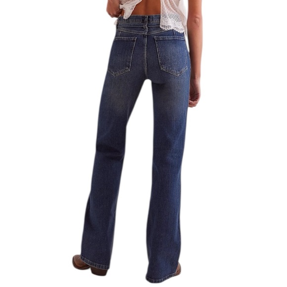 Free People We the Free Sabine Slim Straight Jeans Sz 30 HIBERNATE Blue NWT - Picture 3 of 16
